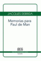 Imagen de cubierta: MEMORIAS PARA PAUL DE MAN