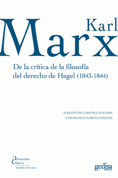 Cover Image: DE LA CRÍTICA DE LA FILOSOFÍA DEL DERECHO DE HEGEL (1843-1844)