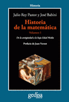 Imagen de cubierta: HISTORIA DE LA MATEMÁTICA. VOLUMEN 1