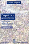 Imagen de cubierta: DESPUÉS DE LA GRAN DIVISIÓN: MODERNISMO, CULTURA DE MASAS, POSMODERNISMO